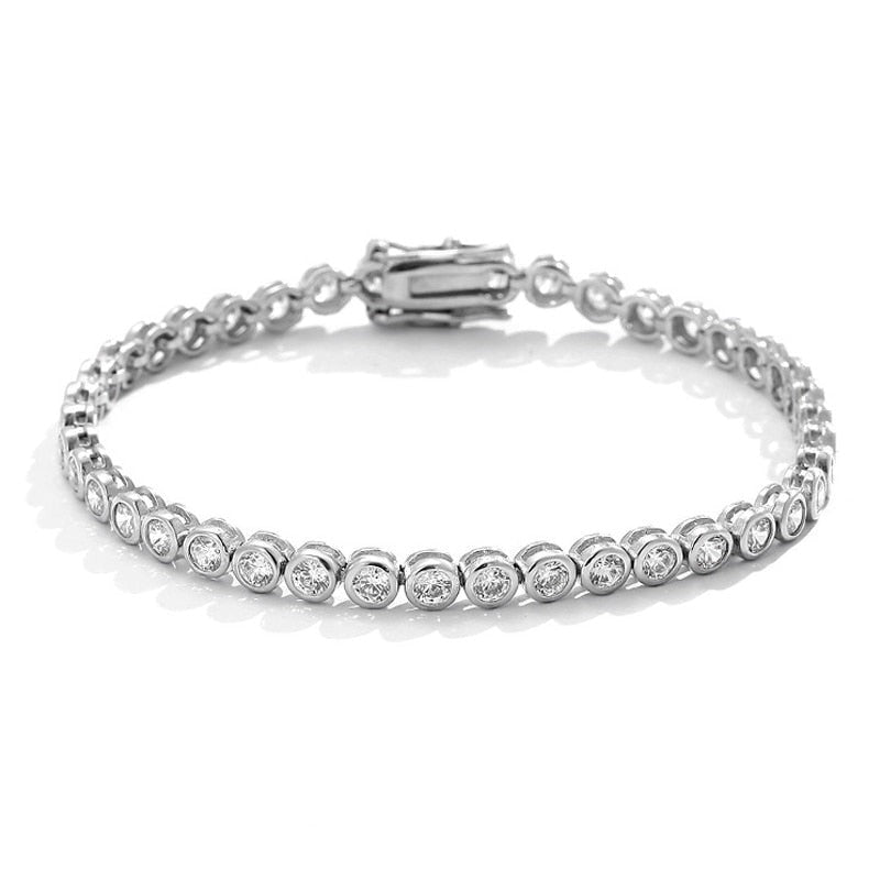 Moissanite Diamond Tennis Bracelet Men Women Sterling Silver