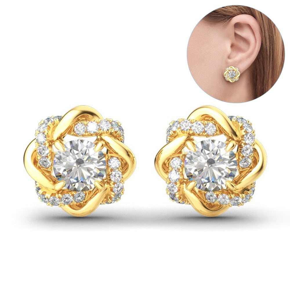 Sterling Silver Moissanite Diamond Stud Earrings Australia
