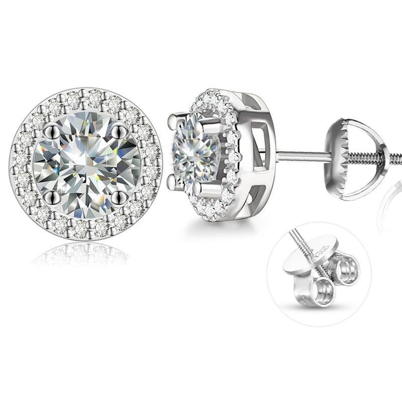 Moissanite Diamond Classic Round Earrings UK