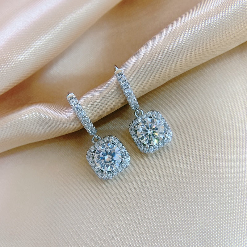 Moissanite Sterling Silver Earrings Australia
