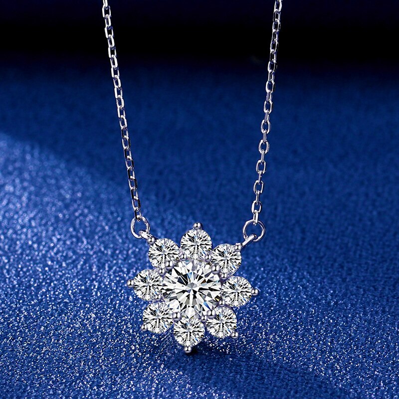 Moissanite Diamond Sterling Silver Necklace