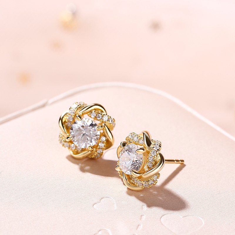 Moissanite Diamond Sterling Silver Earrings