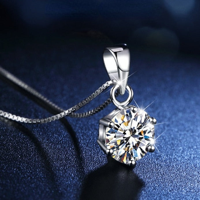 Moissanite Sterling Silver Pendant
