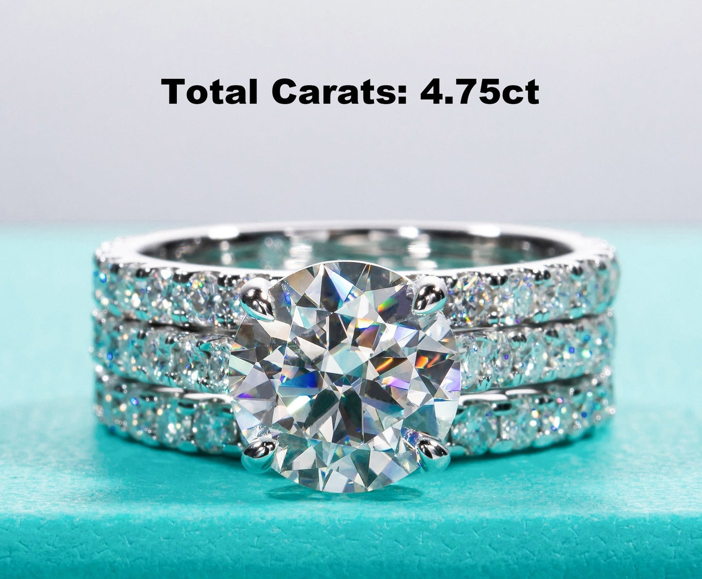 3ct Main Stone Moissanite Diamond Ring Set New Zealand