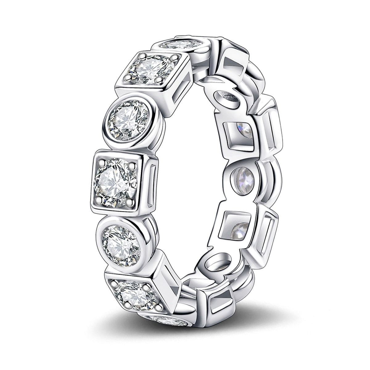 Moissanite Diamond Ring Sterling Silver Men Women