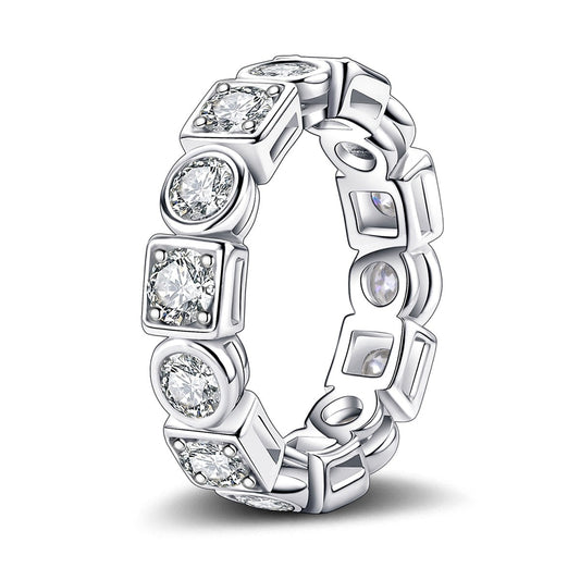 Moissanite Diamond Ring Sterling Silver Men Women