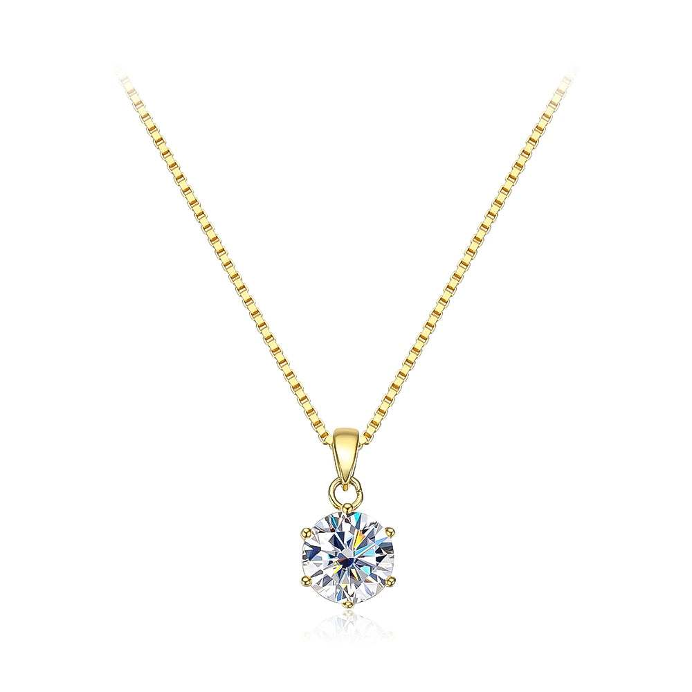 Moissanite Diamond Sterling Silver Pendant Necklace