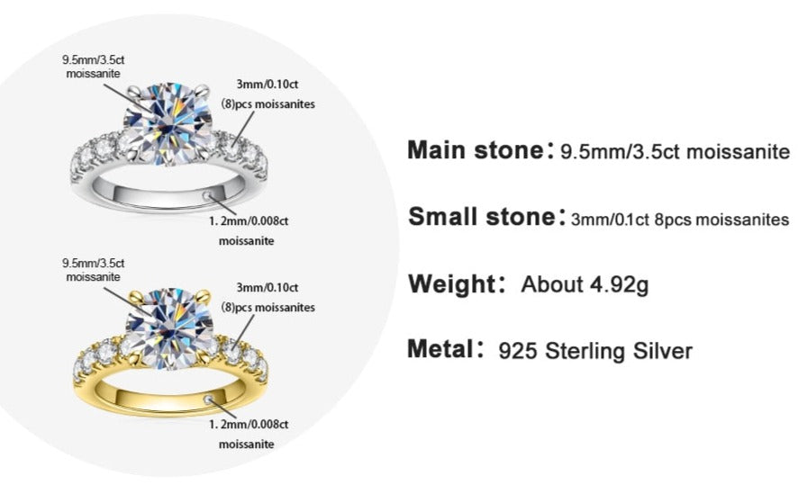 4.3cttw Moissanite Diamond 925 Sterling Silver 18k Gold Plated Wedding Band Australia