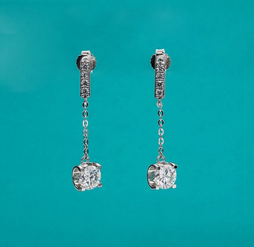 Moissanite Sterling Silver Earrings Australia