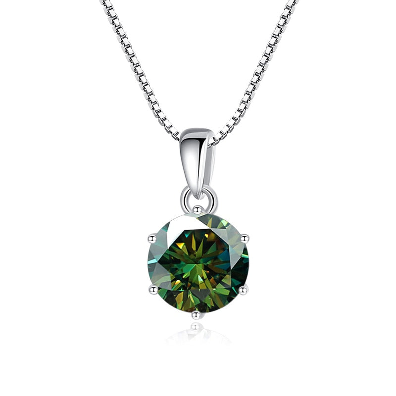 Moissanite Diamond Sterling Silver Pendant USA