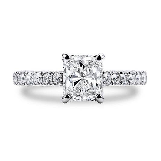 radiant cut moissanite ring engagement ring holloway jewellery australia