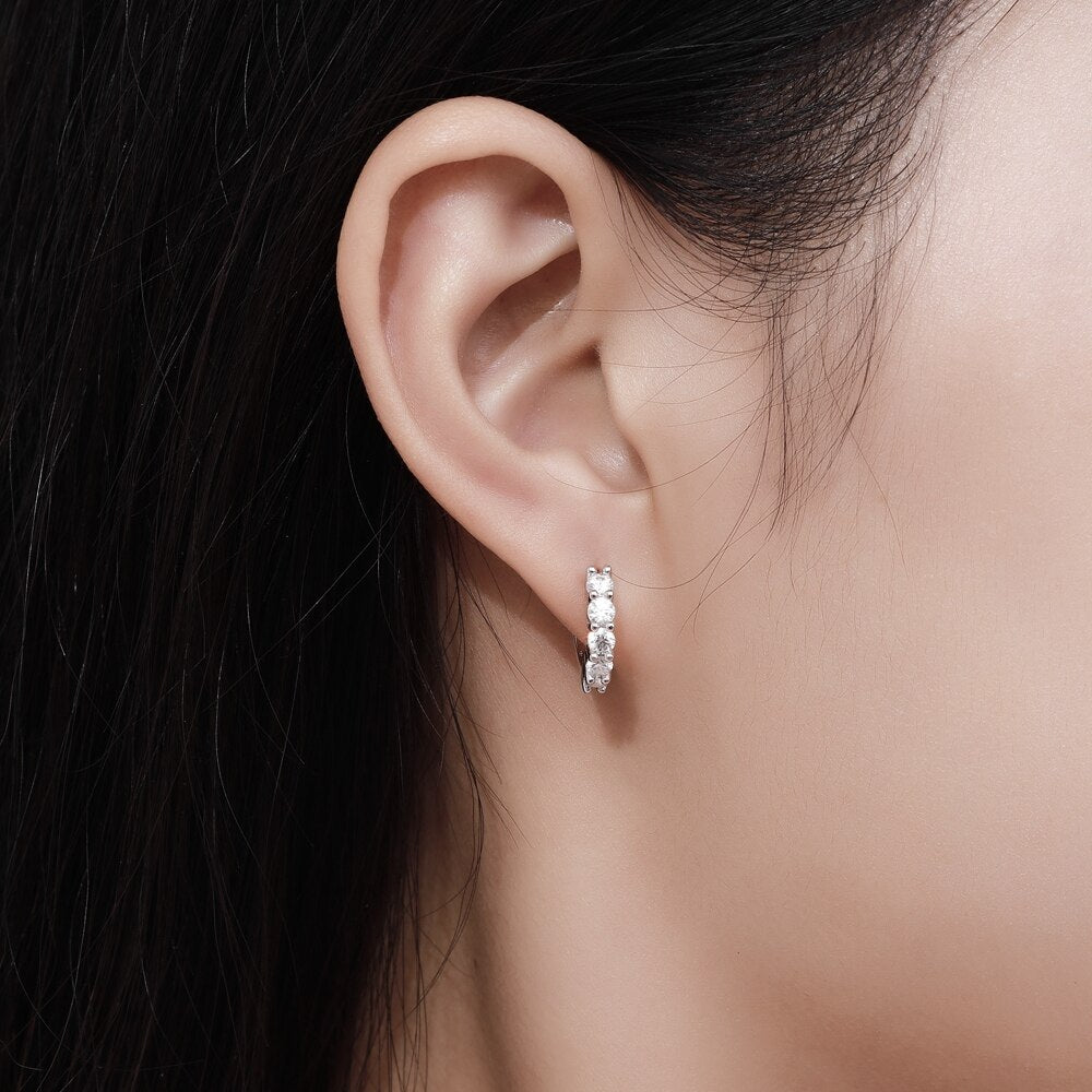 Moissanite Diamond 18K Gold Plated Hoop Earrings Australia