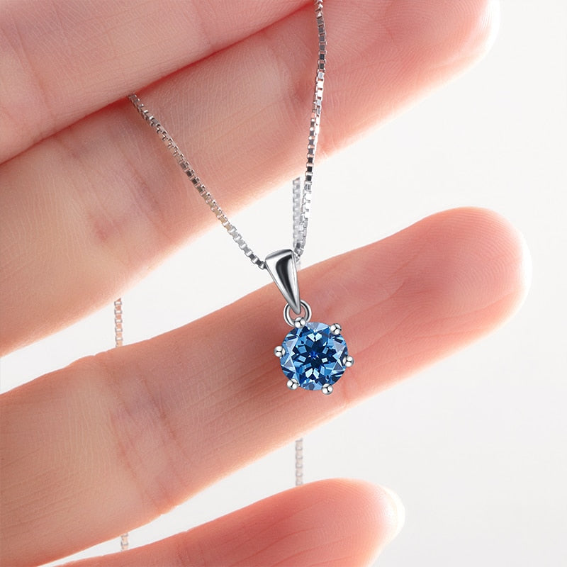 1ct Moissanite Diamond Sterling Silver Pendant Necklace NZ