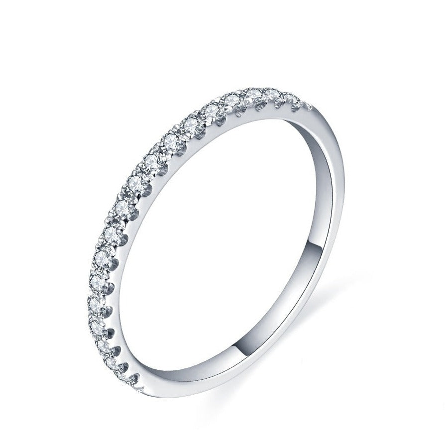 Moissanite Diamond Sterling Silver Ring