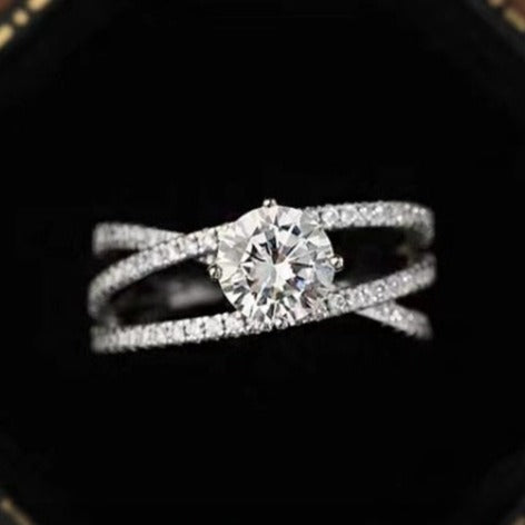 1ct Three Circles Moissanite Diamond Ring
