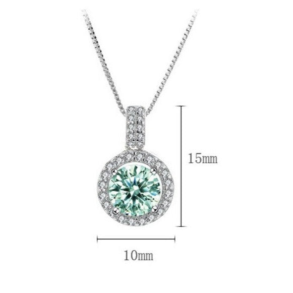 Green Moissanite Pendant Necklace Australia