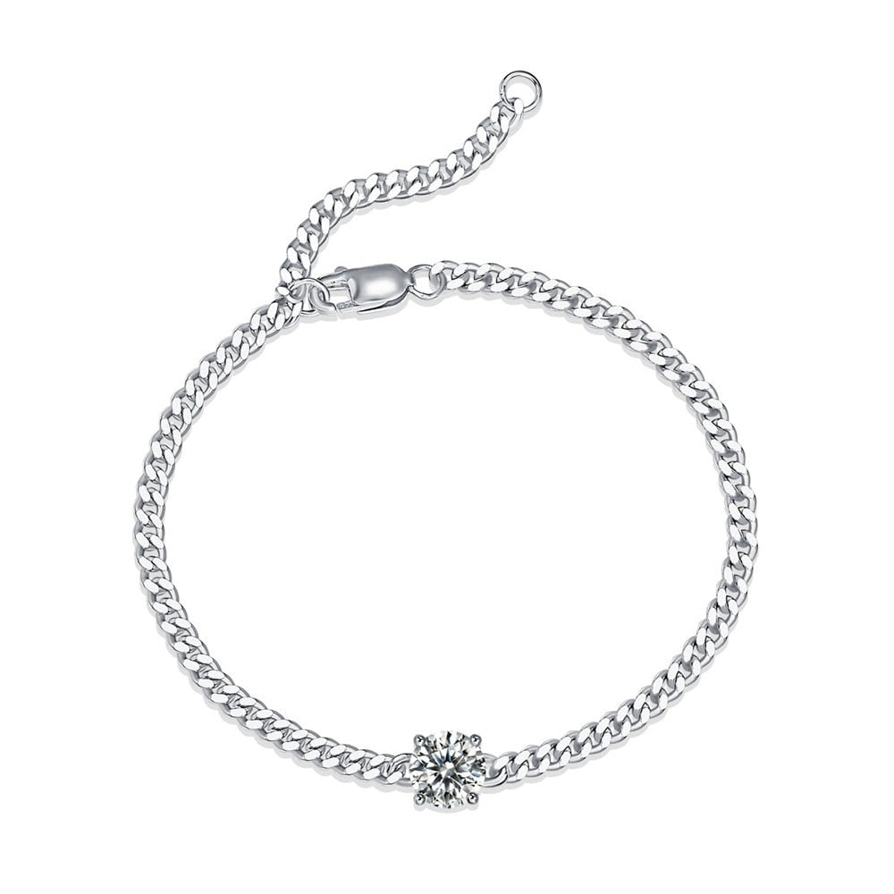 1ct moissanite diamond cuban link bracelet Australia Holloway Jewellery