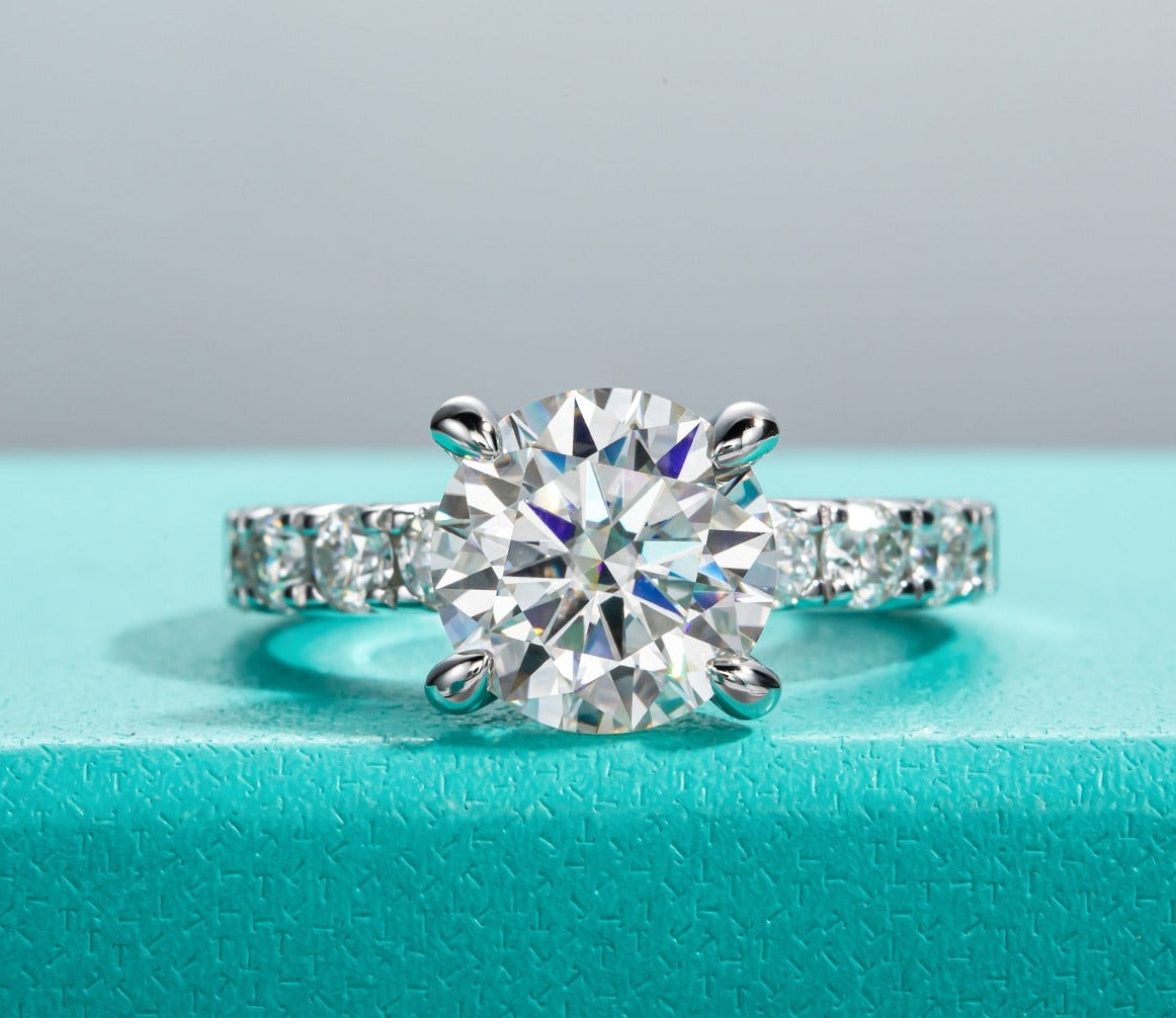 4.3cttw D Colour Moissanite Diamond 925 Sterling Silver Wedding Band New Zealand