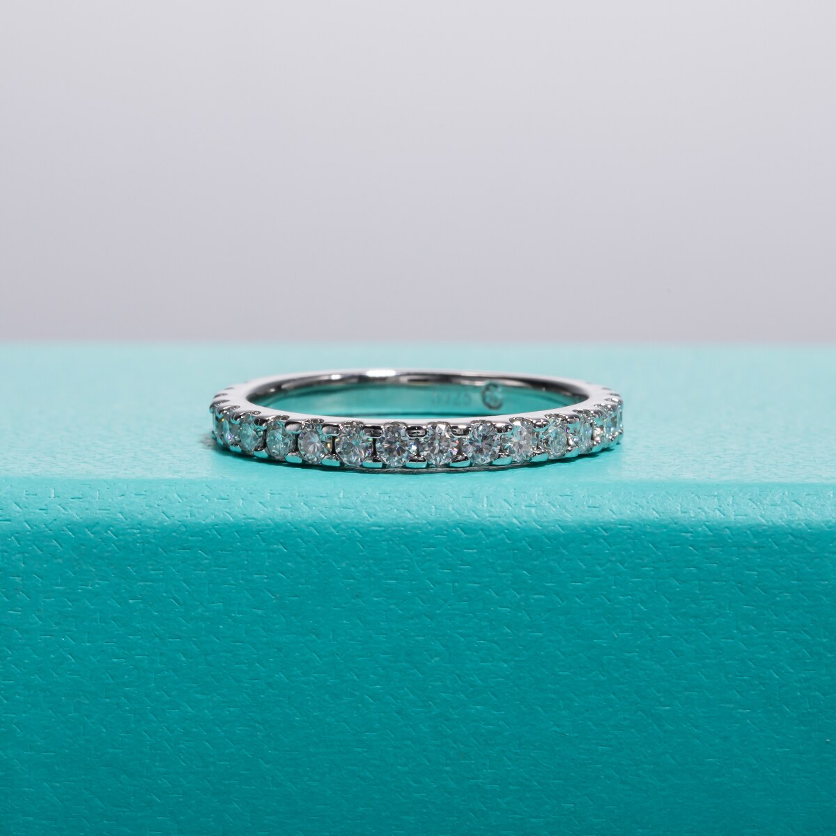 Moissanite Diamond Band 18K Gold Plated Silver Ring New Zealand