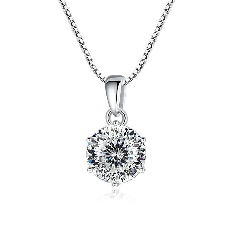 Moissanite Sterling Silver Pendant Australia