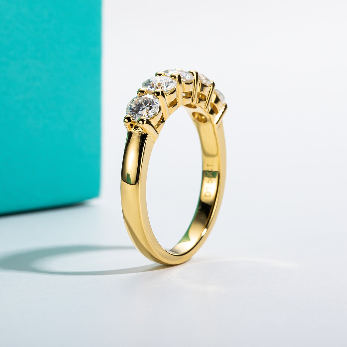 Moissanite Diamond Wedding Band Eternity Ring 18K Gold Plated Australia
