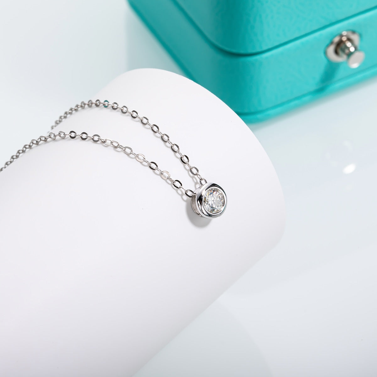 Moissanite Diamond Sterling Silver Necklace Australia