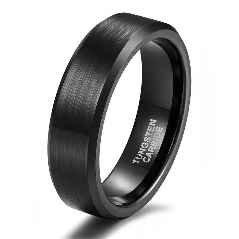 6mm black mens tungsten ring