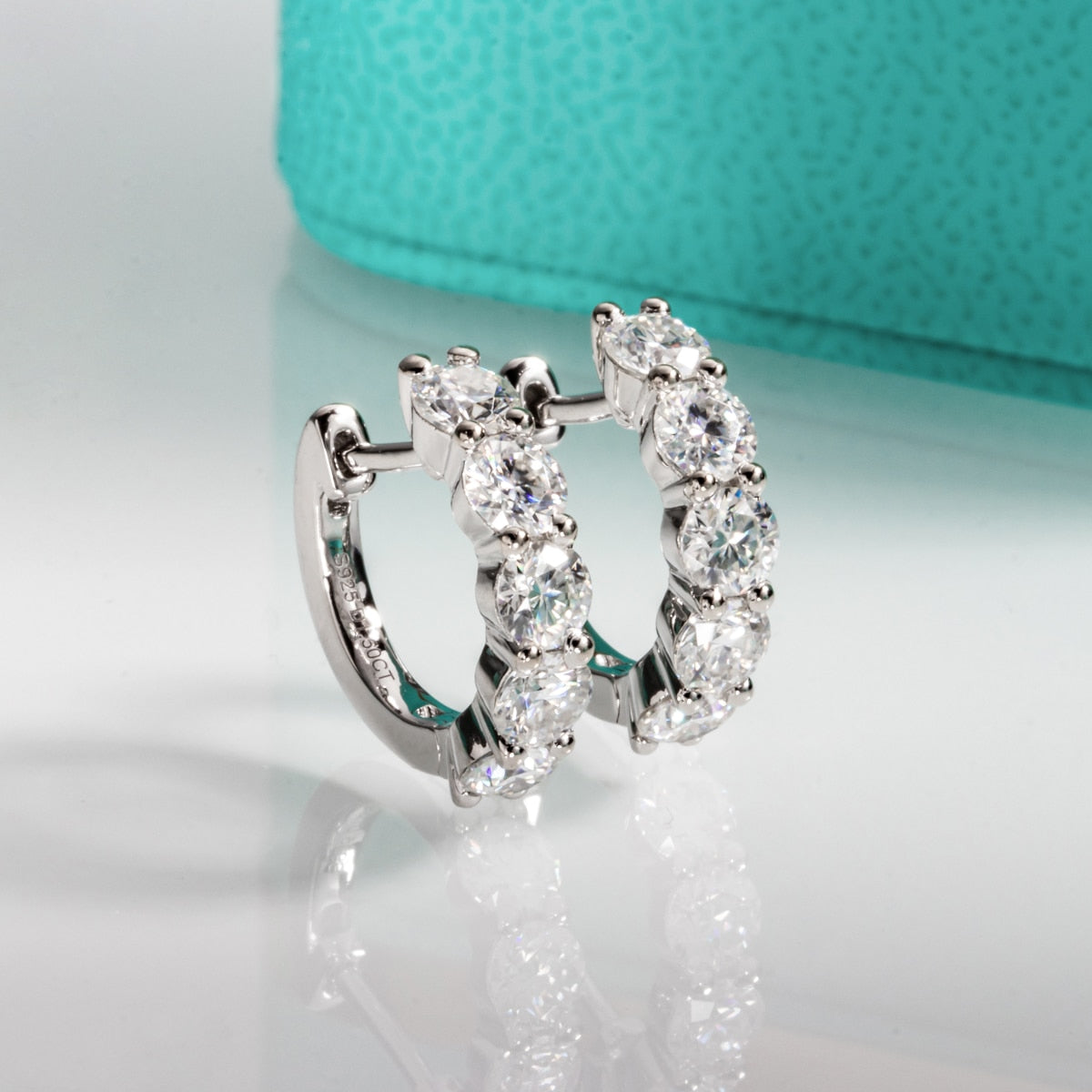 Moissanite Diamond Huggie Hoop Earrings USA