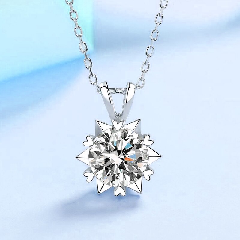 Moissanite Diamond Sterling Silver Necklace