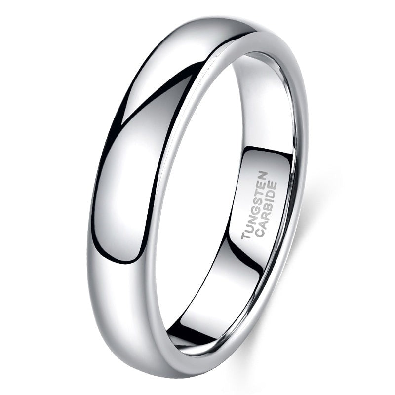 4mm silver tungsten ring high polish Holloway Jewellery