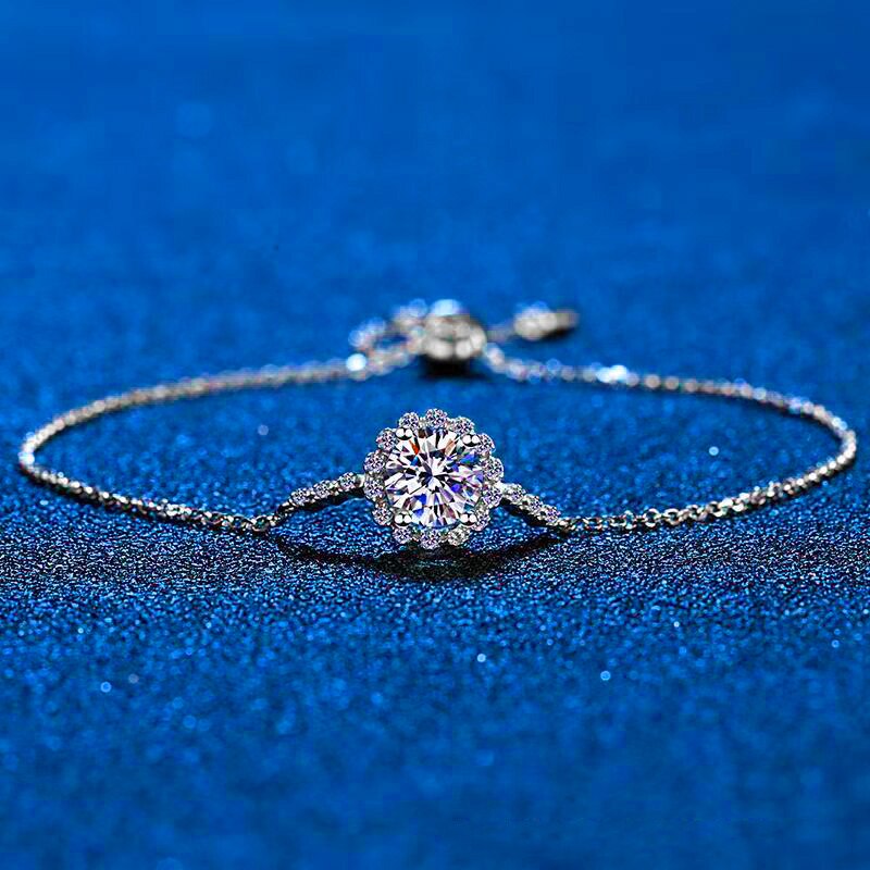 Sterling Silver Moissanite Diamond Bracelet