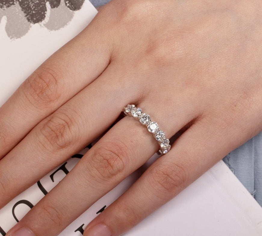 Moissanite Engagement Sterling Silver Ring UK