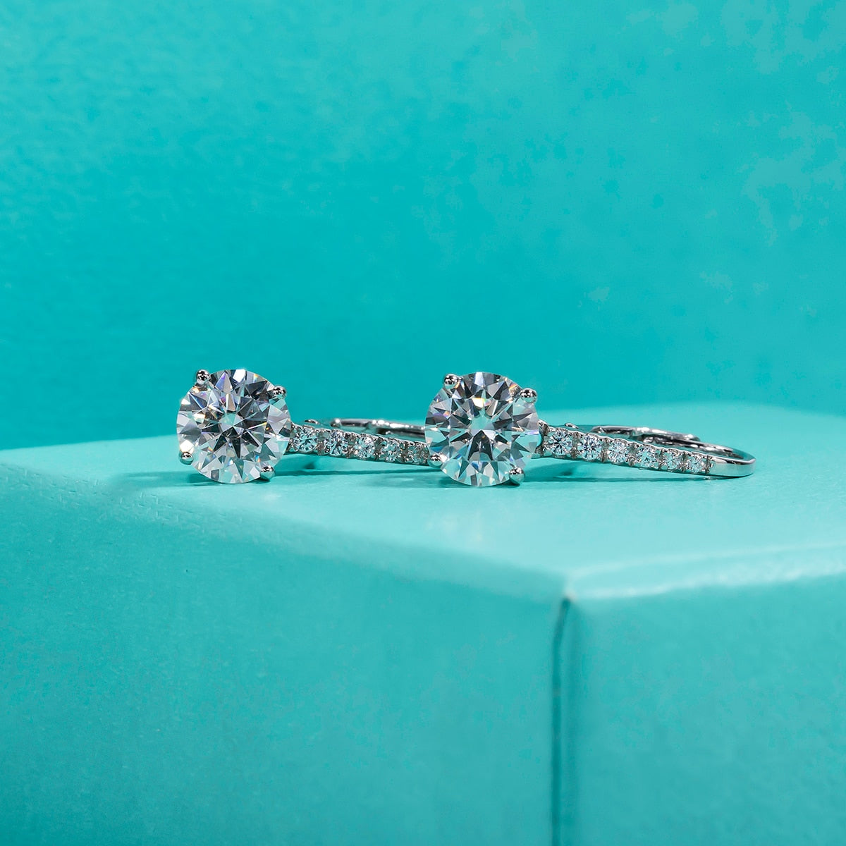 Womens 1 Carat Moissanite Diamond Earrings USA