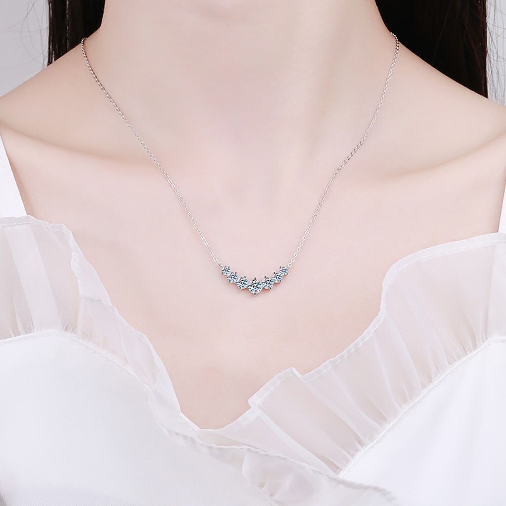 Moissanite Diamond 7 Stone Necklace Australia