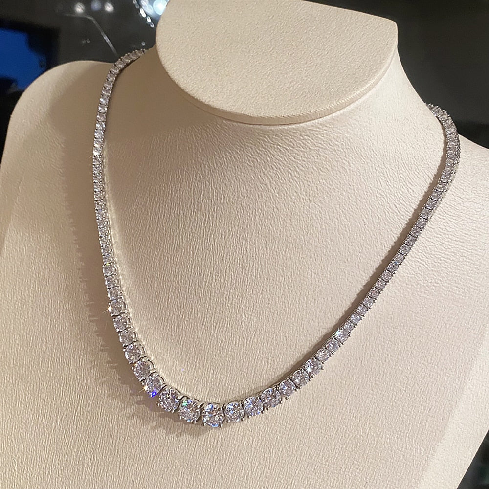 Womens Tennis Necklace Sterling Silver