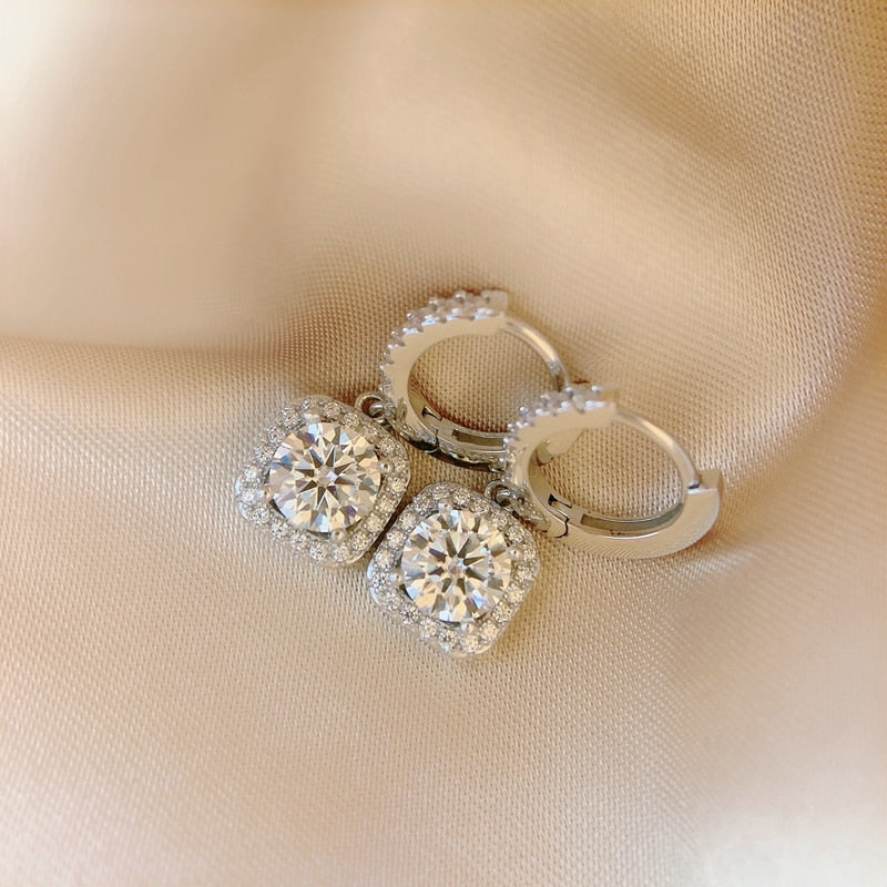 Moissanite Sterling Silver Earrings New Zealand
