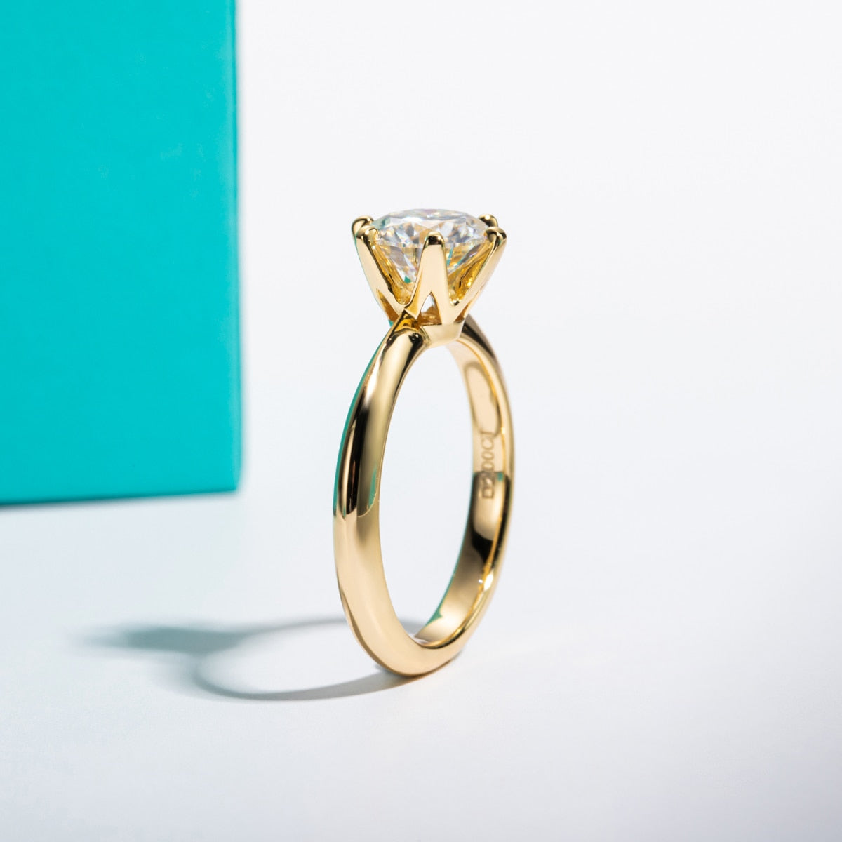 Moissanite Diamond Sterling Silver Solitaire Engagement Ring