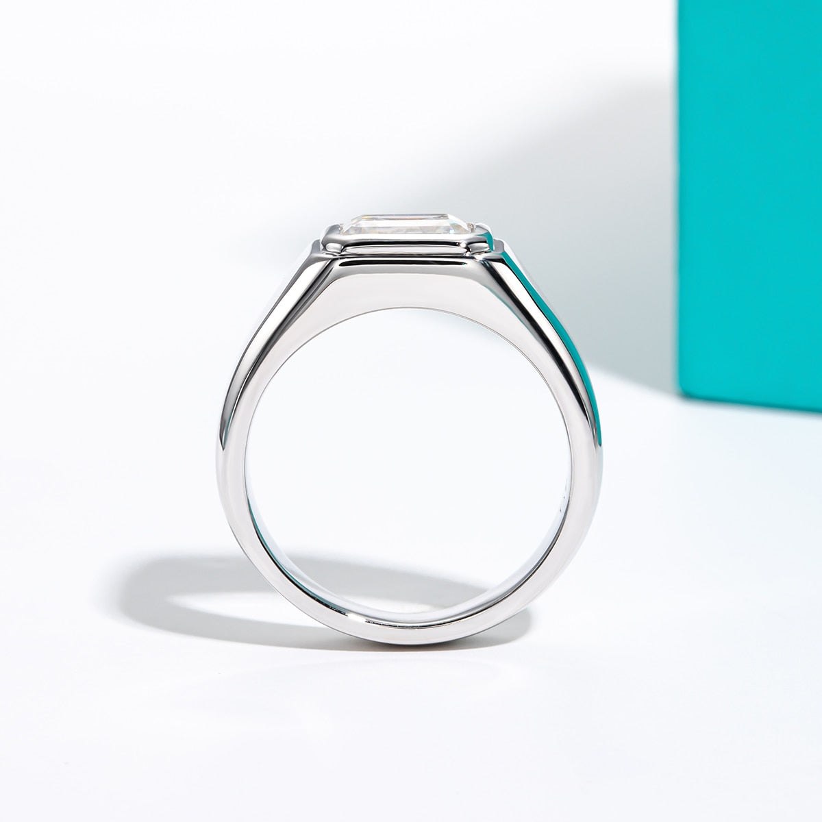 Mens Moissanite Diamond Engagement Ring