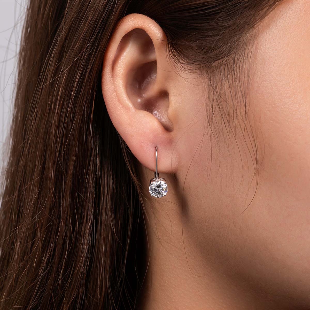 Sterling Silver Moissanite Diamond Bow Cuff Earrings