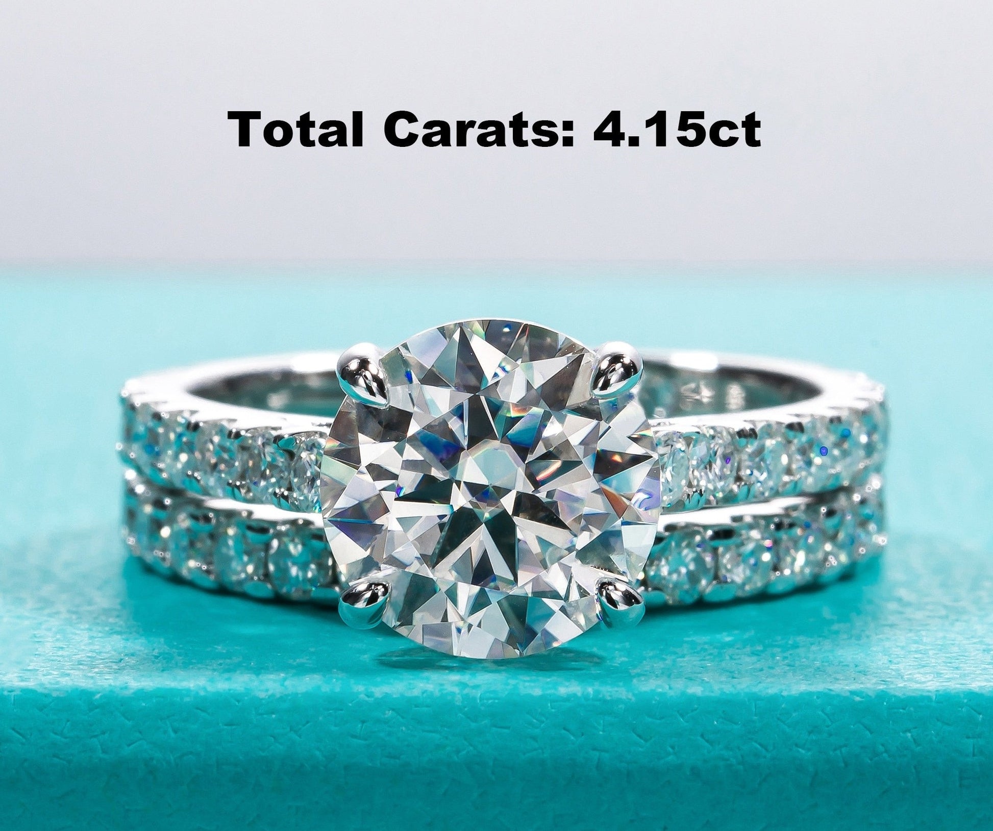 3ct Main Stone Moissanite Ring Set Wedding Band Canada