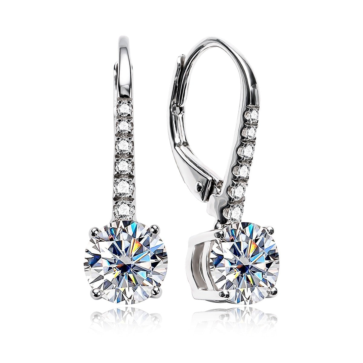 1 Carat Moissanite Diamond Dangle Drop Earrings