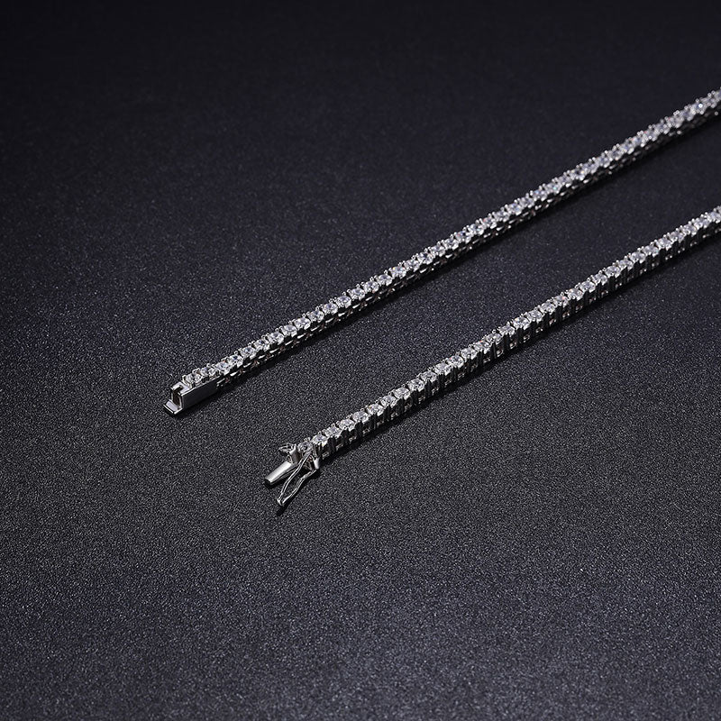 Moissanite Diamond Tennis Pendant Necklace UK