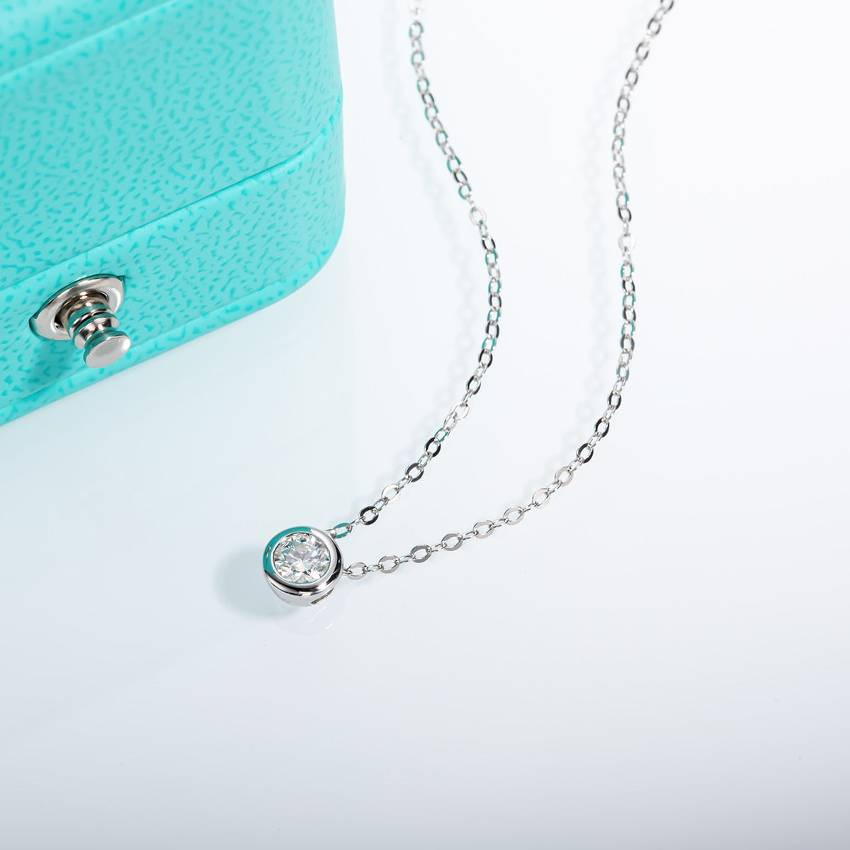 Moissanite Diamond 45cm Sterling Silver Necklace New Zealand