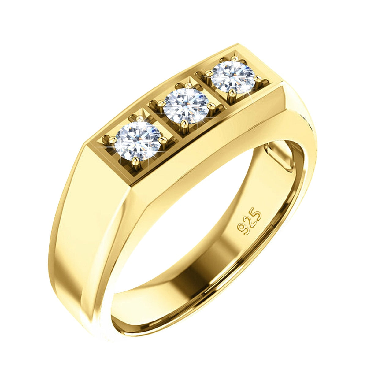 Mens Moissanite Sterling Silver Ring Australia