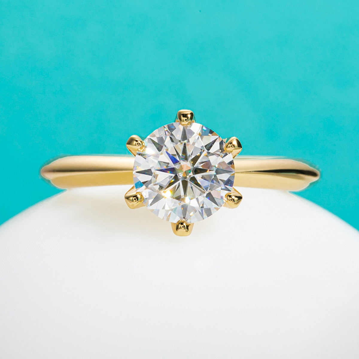Moissanite Diamond Solitaire Engagement Ring