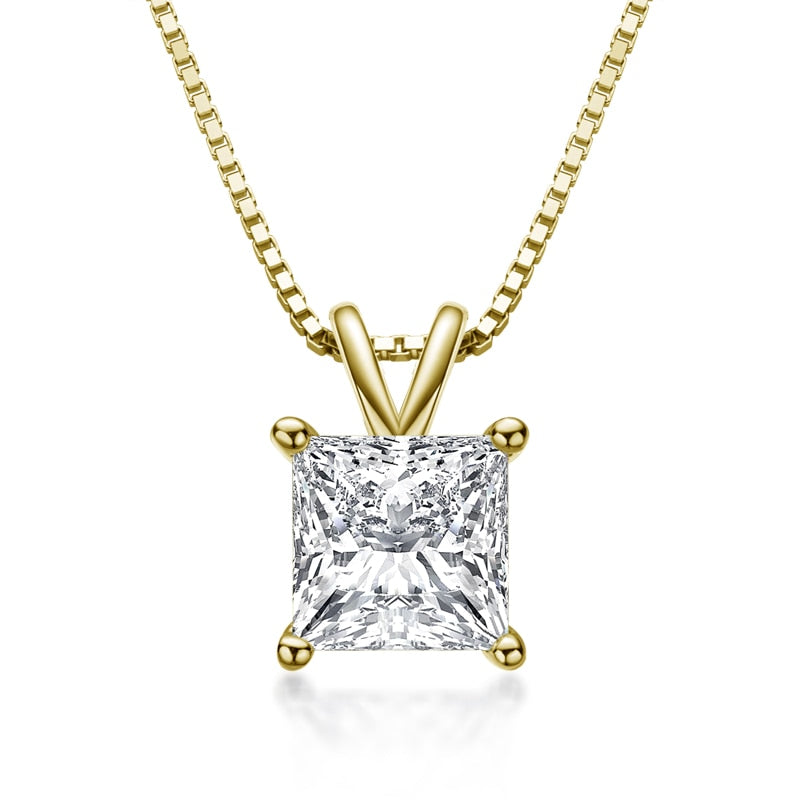 Moissanite Diamond Pendant Sterling Silver Necklace