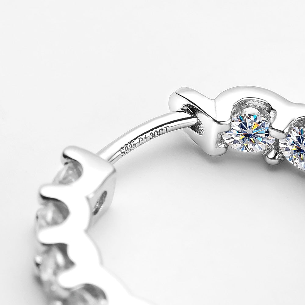 Moissanite Diamond Sterling Silver Earrings