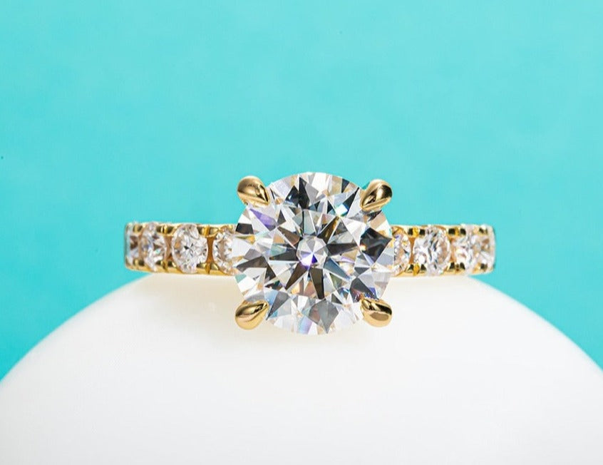 Moissanite Diamond 18k Gold Plated Wedding Band UK