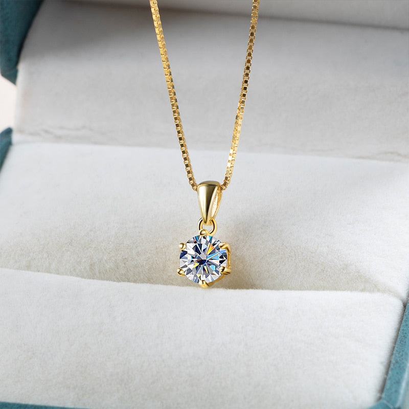 Moissanite Sterling Silver Pendant USA