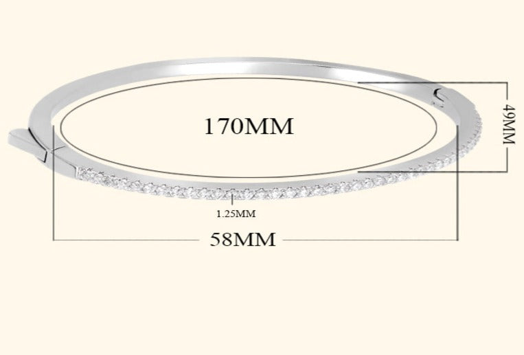 Moissanite Diamond Sterling Silver Bangle UK